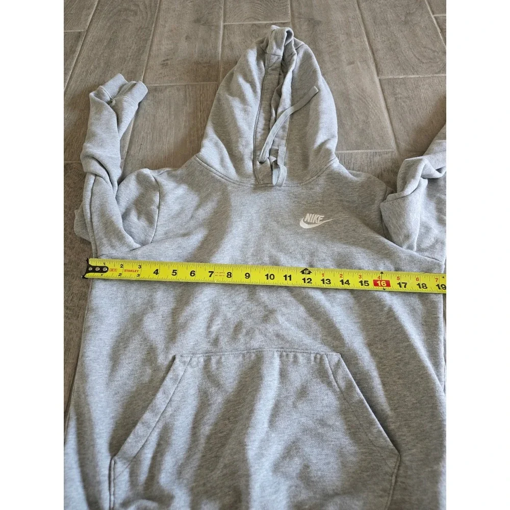Nike Sportswear Essential Pullover‎ Hoodie Heather Grey XS Embroidered Logo